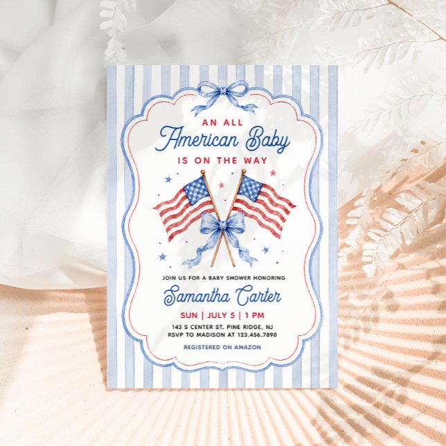 Invitation Baby Shower Tout Américain (Créateur téléchargé)