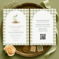 Baby Shower Tout en Un Petite Pousse Gingham Vert