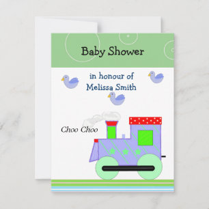 Invitation Baby Shower Train Choo Choo
