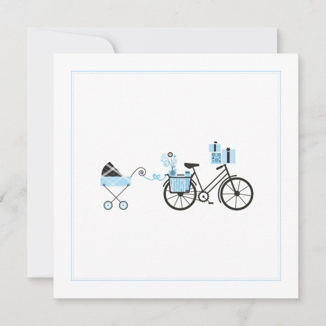 Invitation Baby shower - Transport de vélos et de  (Devant)