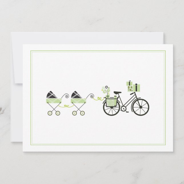 Invitation Baby shower - Transport de vélos et de  (Devant)