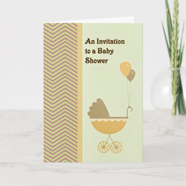 Invitation baby shower Transport et ballons (Devant)