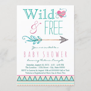 Invitation Baby shower tribal de flèche de Boho de filles