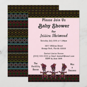 Invitation Baby shower tribal Neon Danse Abstraite de fertili