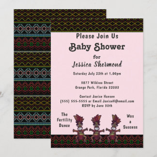 Invitation Baby shower tribal Neon Danse Abstraite de fertili