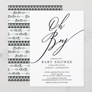 Invitation Baby shower Tribal Oh Boy moderne