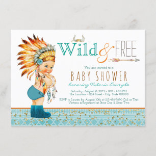 Invitation Baby Shower Tribal Sauvage et Libre pour Garçon