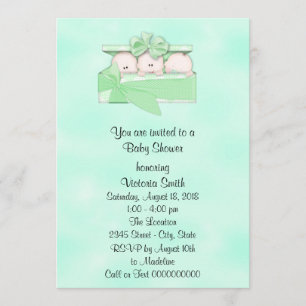 Invitation Baby shower Triplets Bébé Genre Neutre