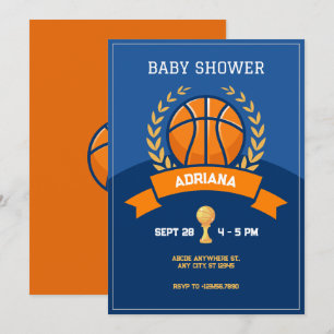 Invitation Baby shower trophée Blue Basketball