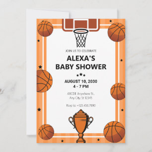 Invitation Baby shower trophée du plateau de basket-ball