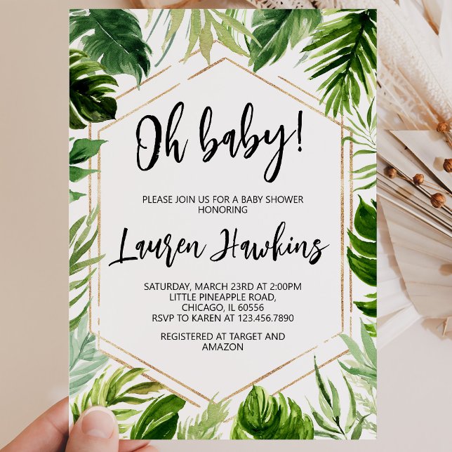 Invitation Baby Shower Tropical (Créateur téléchargé)