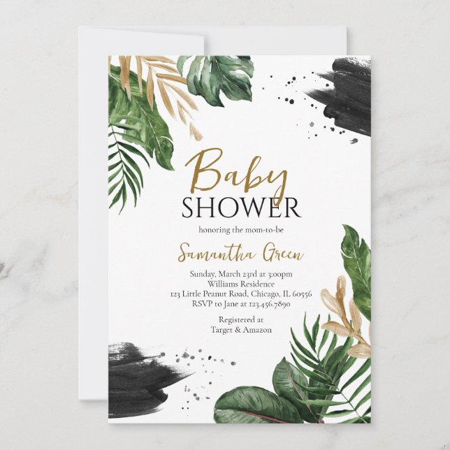 Invitation Baby shower tropical (Devant)