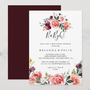 Invitation Baby shower Tropical Colorful BabyQ Barbecue