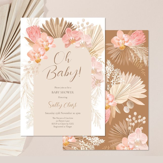 Invitation Baby shower tropical de Boho (Oh Baby Boho Baby Shower Invite)