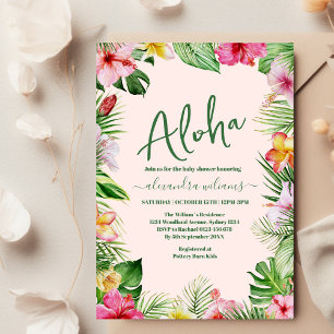 Invitation Baby shower tropical de la jungle
