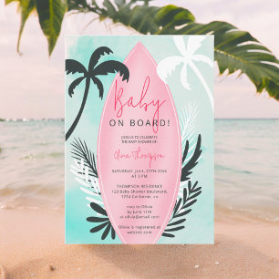 Invitation Baby shower tropical de palmiers