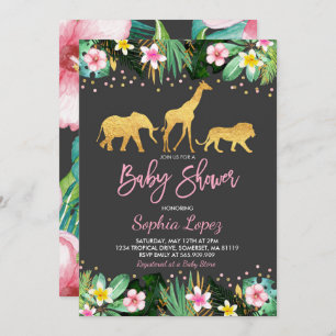 Invitation Baby shower tropical d'invitation de baby shower