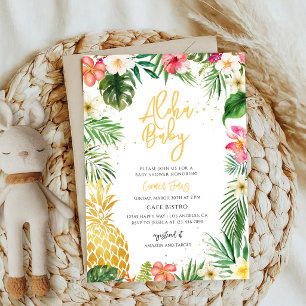 Invitation Baby Shower Tropical Luau à l'ananas