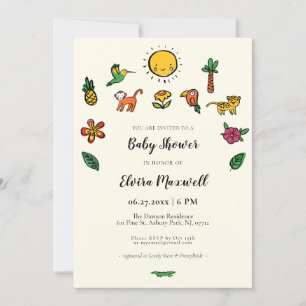 Invitation Baby shower tropical mignon