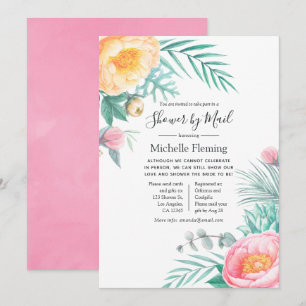Invitation Baby-Shower Tropical Pastel Floral par courrier