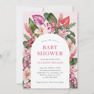 Invitation Baby shower Tropical Rose