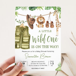 Invitation Baby shower tropical Safari Jungle Animaux