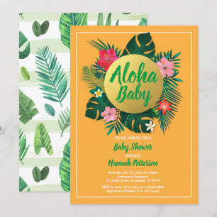Invitation Baby shower tropical sans distinction de genre
