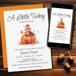 Invitation Baby shower Turquie Thanksgiving Watercolor