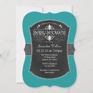 Invitation Baby shower turquoise de tableau de bor