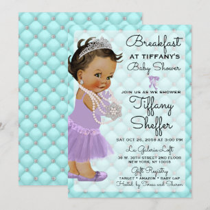 Invitation Baby shower Turquoise & Lavande