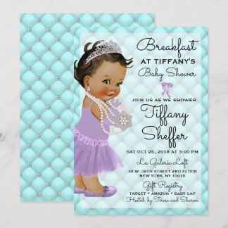 Invitation Baby shower Turquoise & Lavande