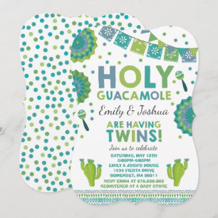 Invitation Baby shower Twin Fiesta Saint Guacamole
