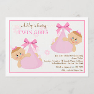 Invitation Baby shower Twin Girls Bundles