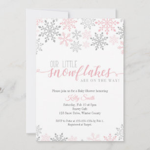 Invitation Baby shower, Twin Girls, Hiver, Twins