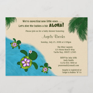 Invitation Baby shower TWIN (Honu) 04C