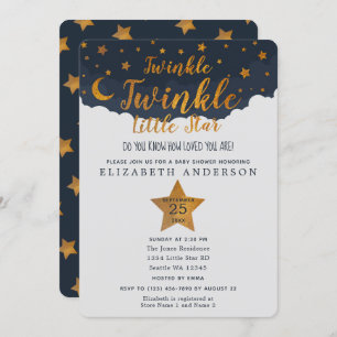 Invitation Baby shower Twinkle Little Star