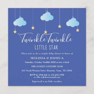 Invitation Baby shower Twinkle Little Star Couples