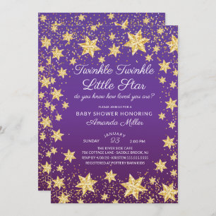 Invitation Baby shower Twinkle Little Star Girls