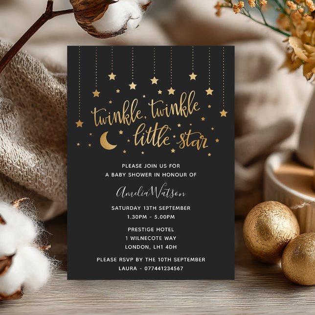 Invitation Baby shower Twinkle Twinkle Little Star (Twinkle, twinkle 🌟 Celebrate the little one with this celestial baby shower invitation.)