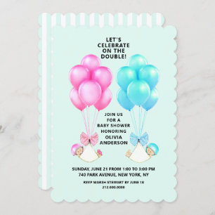 Invitation Baby shower Twins