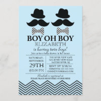 Baby shower TWINS de Little Man Mustache