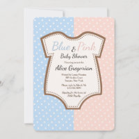 Invitation Baby shower Twins Polkadot