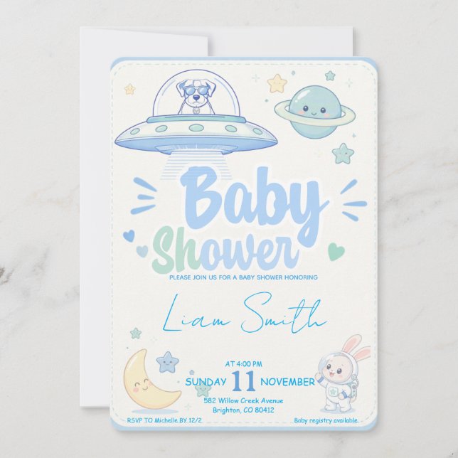 Invitation Baby Shower -UFO Pets- (Devant)