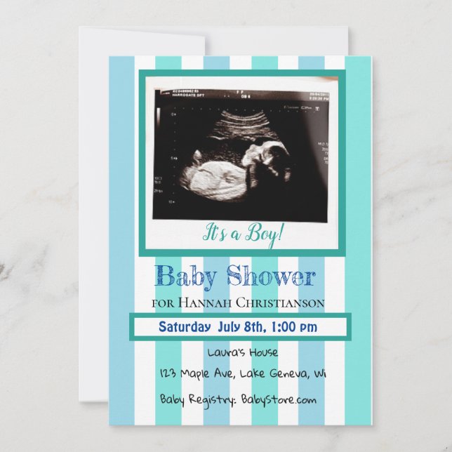 Invitation Baby shower Ultrasound pour bébé personnalisé (Devant)