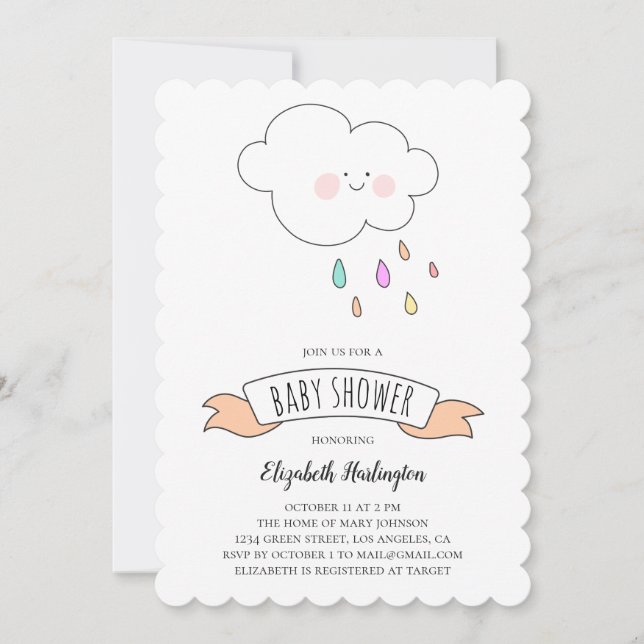 invitation baby shower. Un invitation drôle. Cloud (Devant)