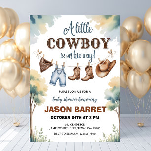Invitation baby shower "Un petit cowboy est en route"