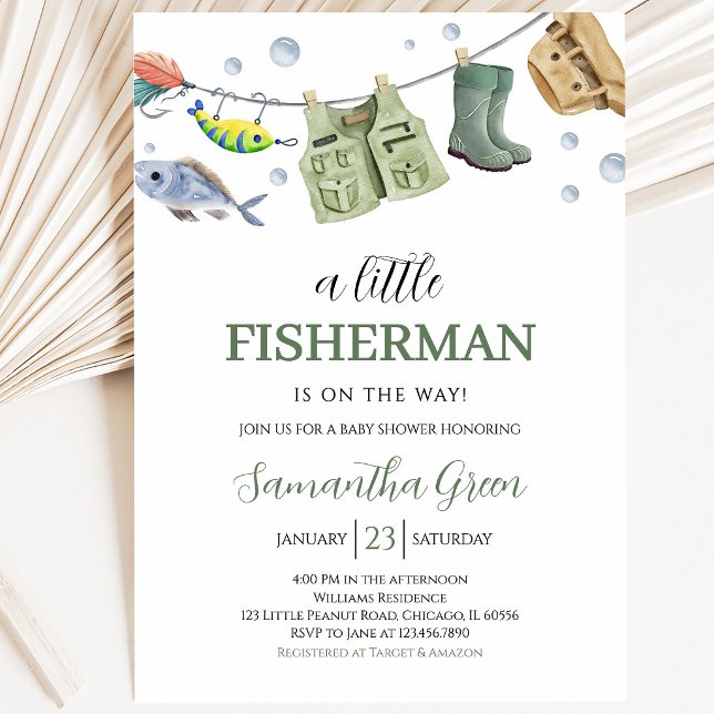 Invitation  Baby Shower Un Petit Pêcheur (Créateur téléchargé)
