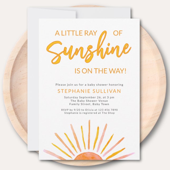Invitation Baby Shower Un Petit Rayon De Soleil (Créateur téléchargé)