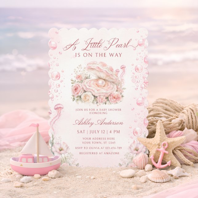 Invitation Baby Shower Une Petite Fille Perle (Créateur téléchargé)