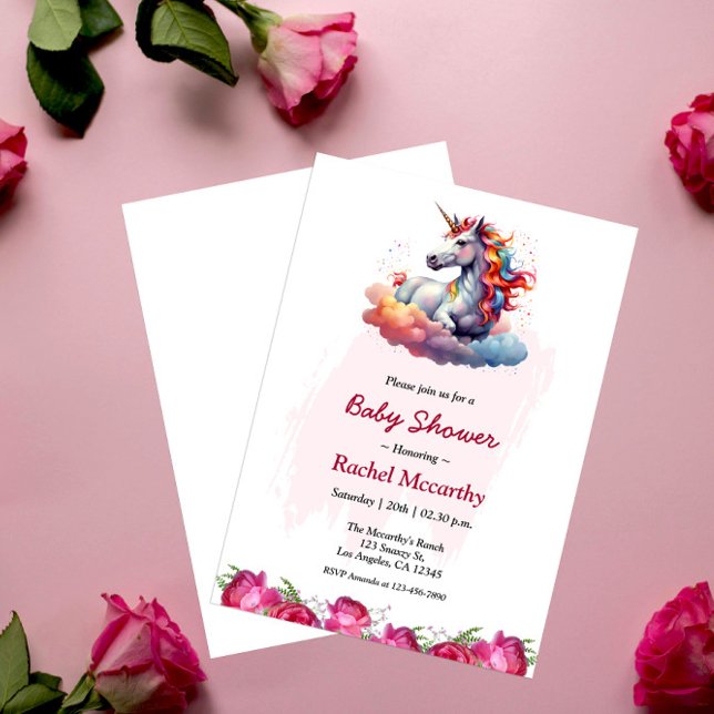 Invitation Baby shower Unicorn (Créateur téléchargé)